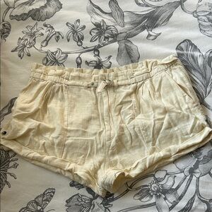 Anthropologie High Waist Cream Shorts